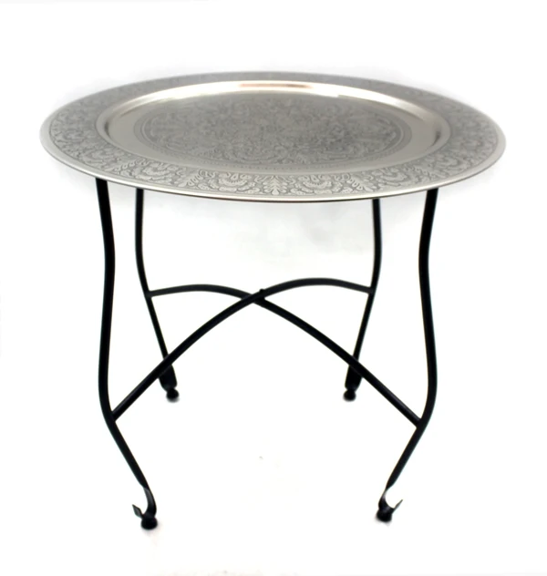 Round Table With 4 Legs Nickel Antique Gold Color tables For Home And Hotel Outdoor & Living Room Furniture