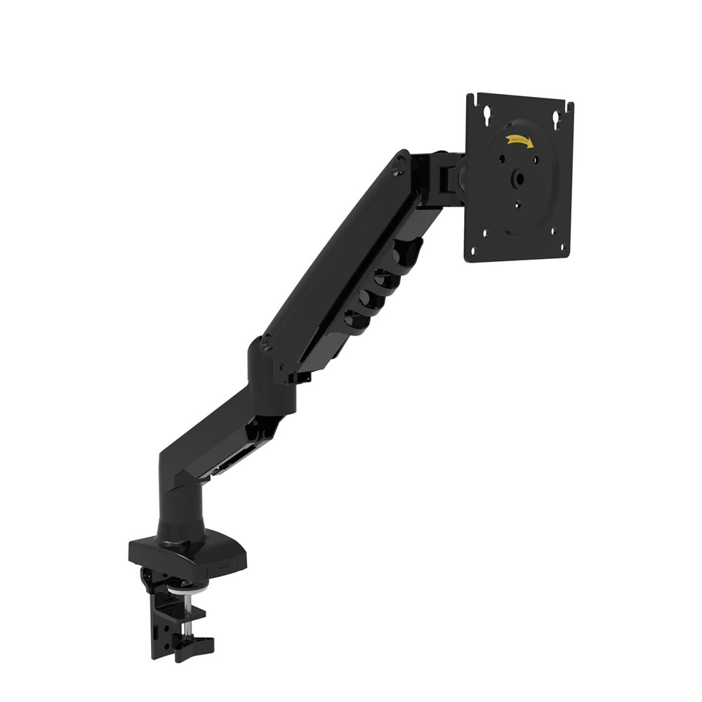 Gas Spring Monitor Desk Mount Stand Full Motion Swivel Single Monitor Arm with Clamp for 17-30 Inch