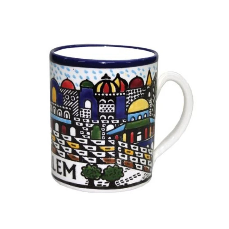 Jerusalem view colorful best sell items ceramic Amercain Cup