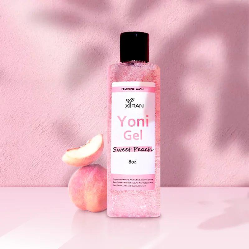 Private Label 100% Natural Sweet Peach Feminine Yoni Wash Gel Product Intimate Hygiene Vagina Whitening Tightening Gel Wash