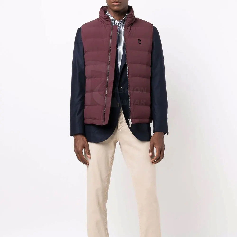 Мужской модный пуховик зимний теплый жилет со стоячим воротником дышащий ветрозащитный мягкий шерстяной тканый полиэстер нейлоновый принт с подогревом