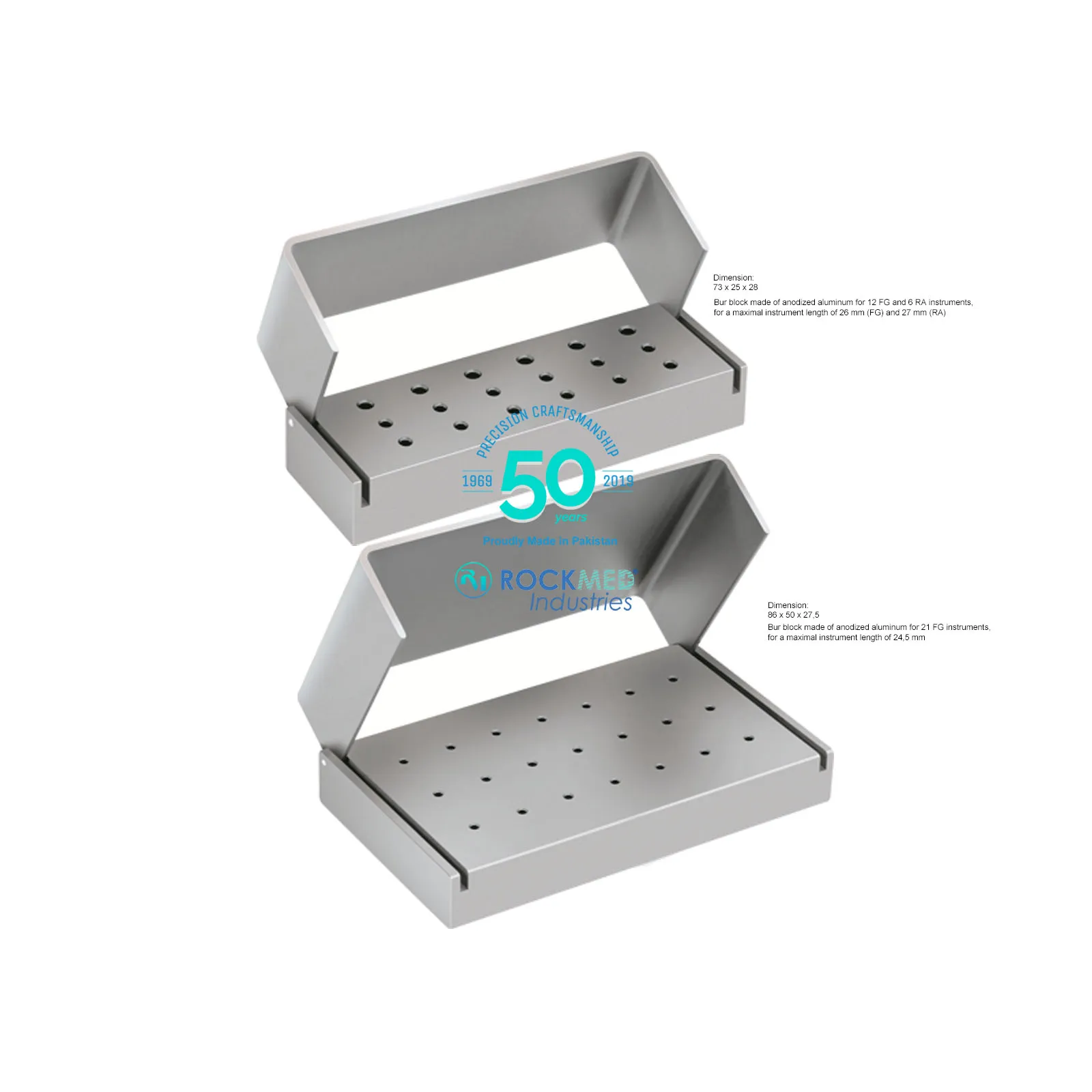 Dental Bur Blocks High Speed Low Speed Diamond Bur Set Dental Lab Aluminum Bur Case Disinfection Opening Box