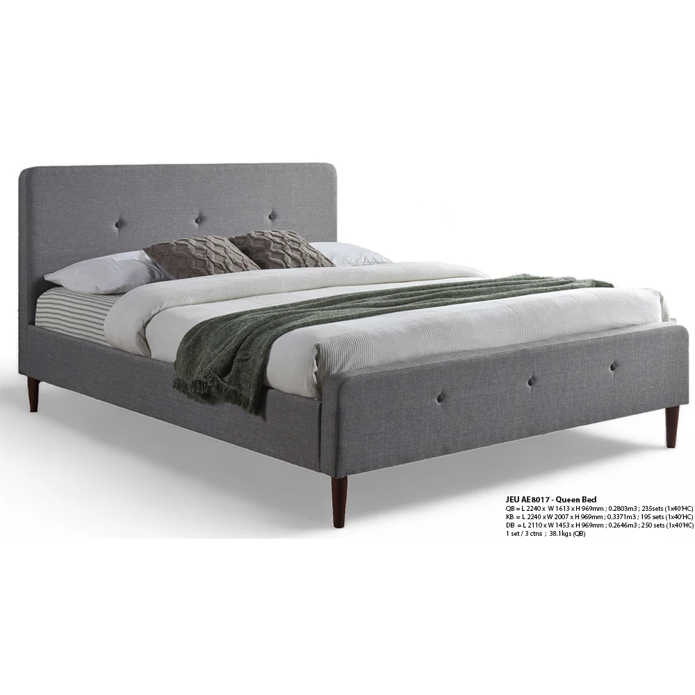 Queen Bed 5 feet JEU AE 8017  Bedroom Modern Home Furniture Genuine Leather PVC PU Fabric Modular Design Frame Divan Malay