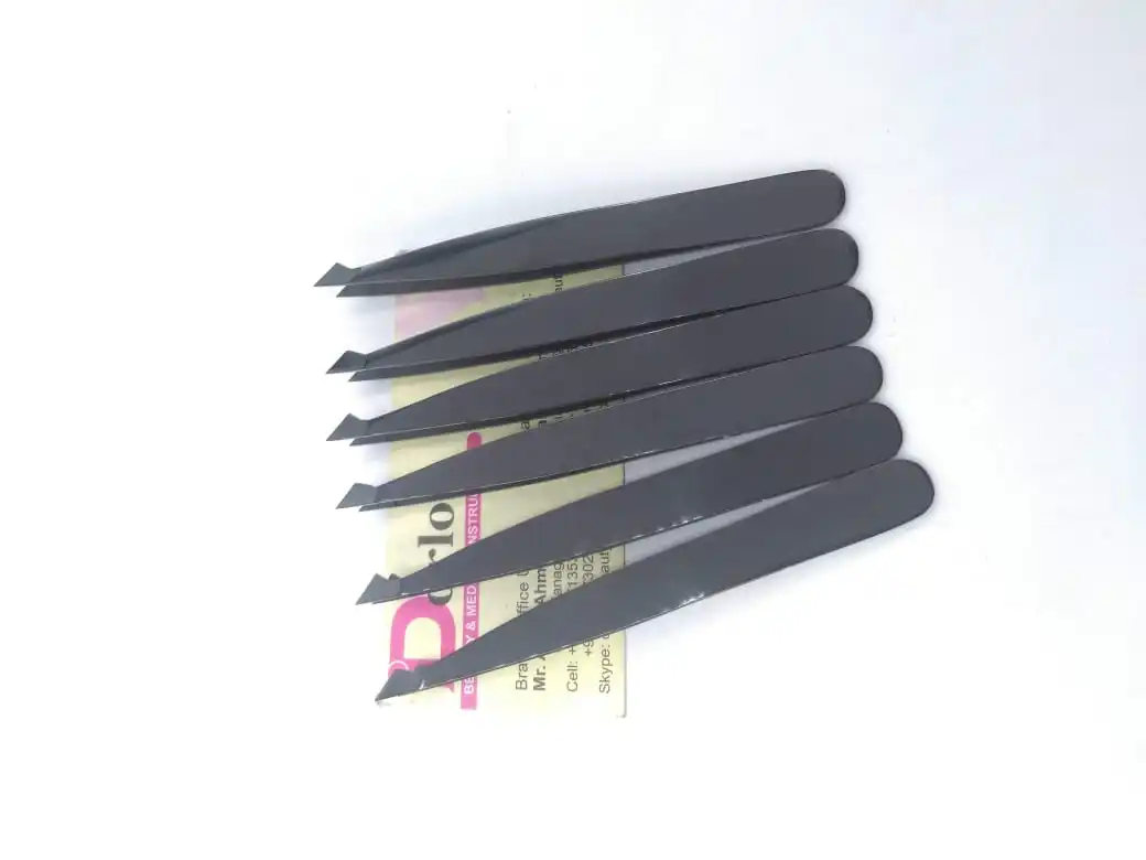 Hottest Selling Design Black Plasma Eyebrow Tweezer Private Custom Logo Best Manufacture Of Eyebrow Hair Plucking Beauty Tweezer