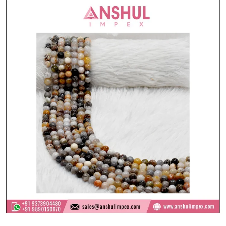 Top Selling Gemstone Decoration Factory Sale Bamboo Leaf 8mm Round Beads from Reliable Supplier