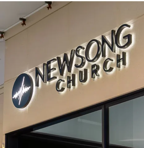 Wall Decor Illuminated Custom Logo Sign 3D Backlit Metal  Logo Sign for Business