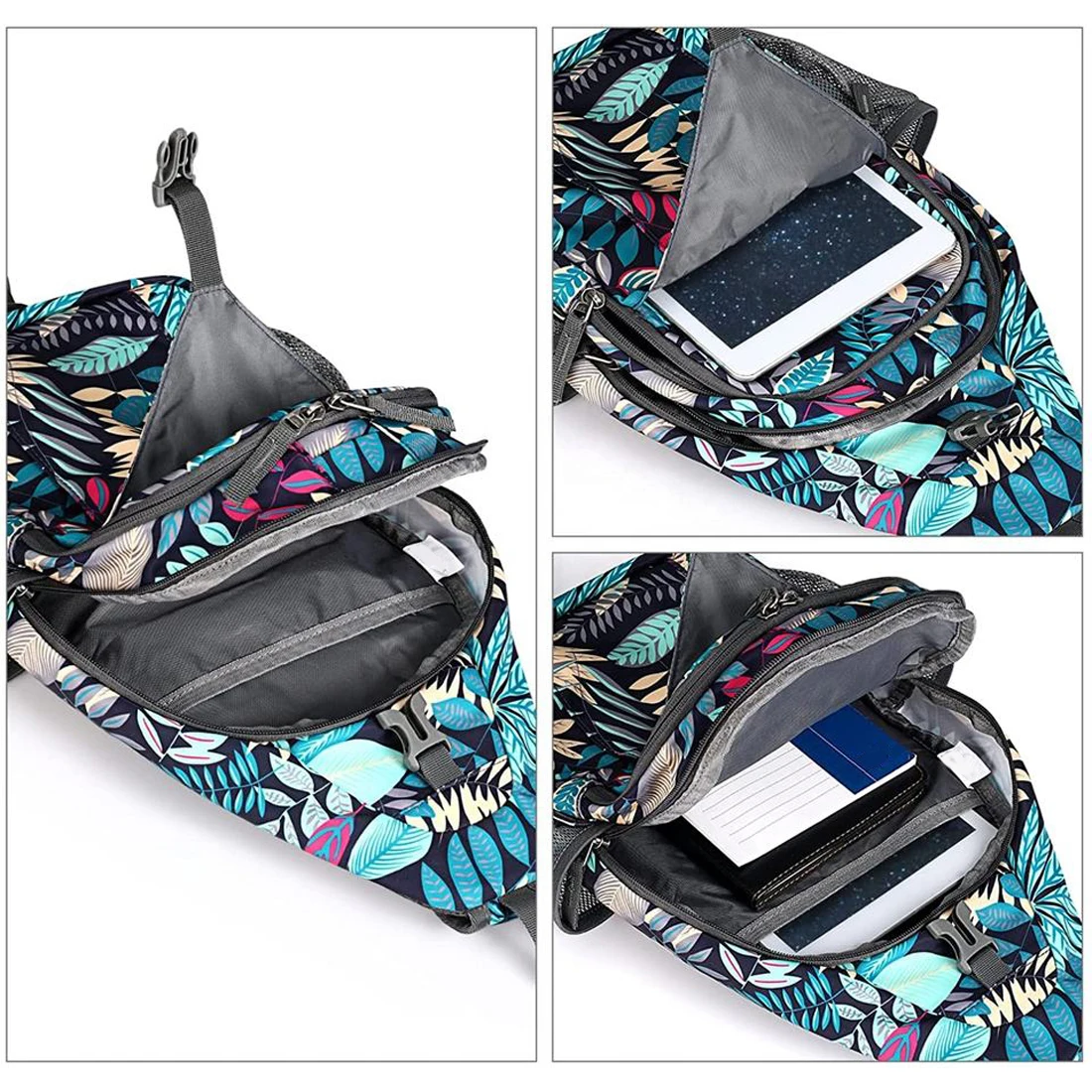 Male Multifunctional Waterproof Chest Strap Messenger Bag Practical Crossbody Shoulder Bags Light Feature Polyester Printed