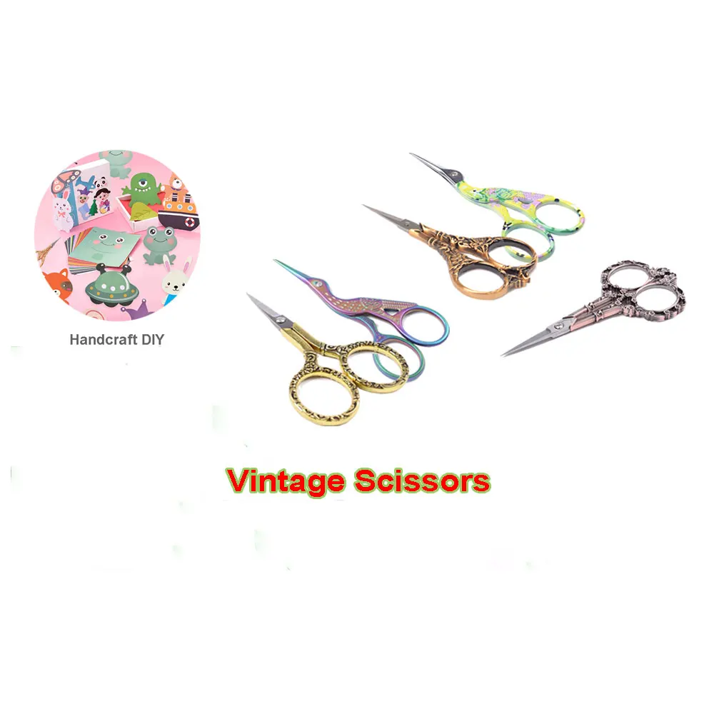 Stainless Steel Vintage Classic Embroidery Scissors Nail Art Stork Classic Scissors Cutters Tools