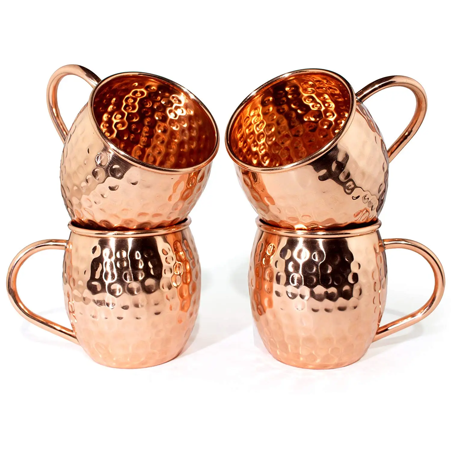 Excellent Quality Moscow Mule Pure Copper Mugs of 2 Pair With Luxury Authentic Brass Handgrip Handle