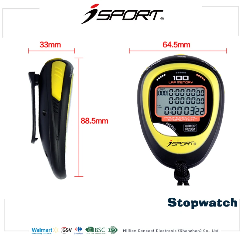 Digital Stopwatch Timer Multifunction Portable Outdoor Sports Running Training Timer Chronograph Stop Watch