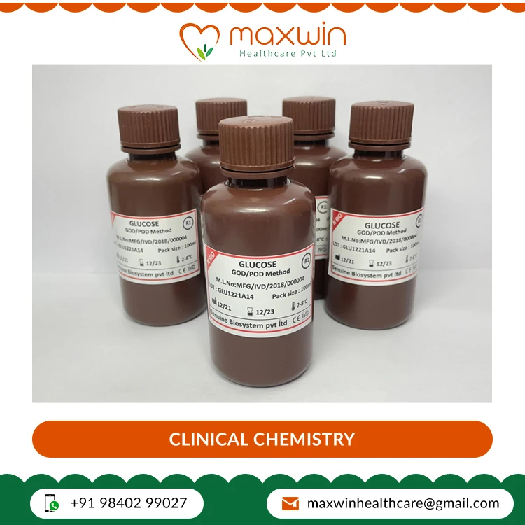 ISO Approved Supplier Selling Best Grade Glucose Clinical Chemistry Reagent Test Kit Set 5 x 100 ml for Diagnosis