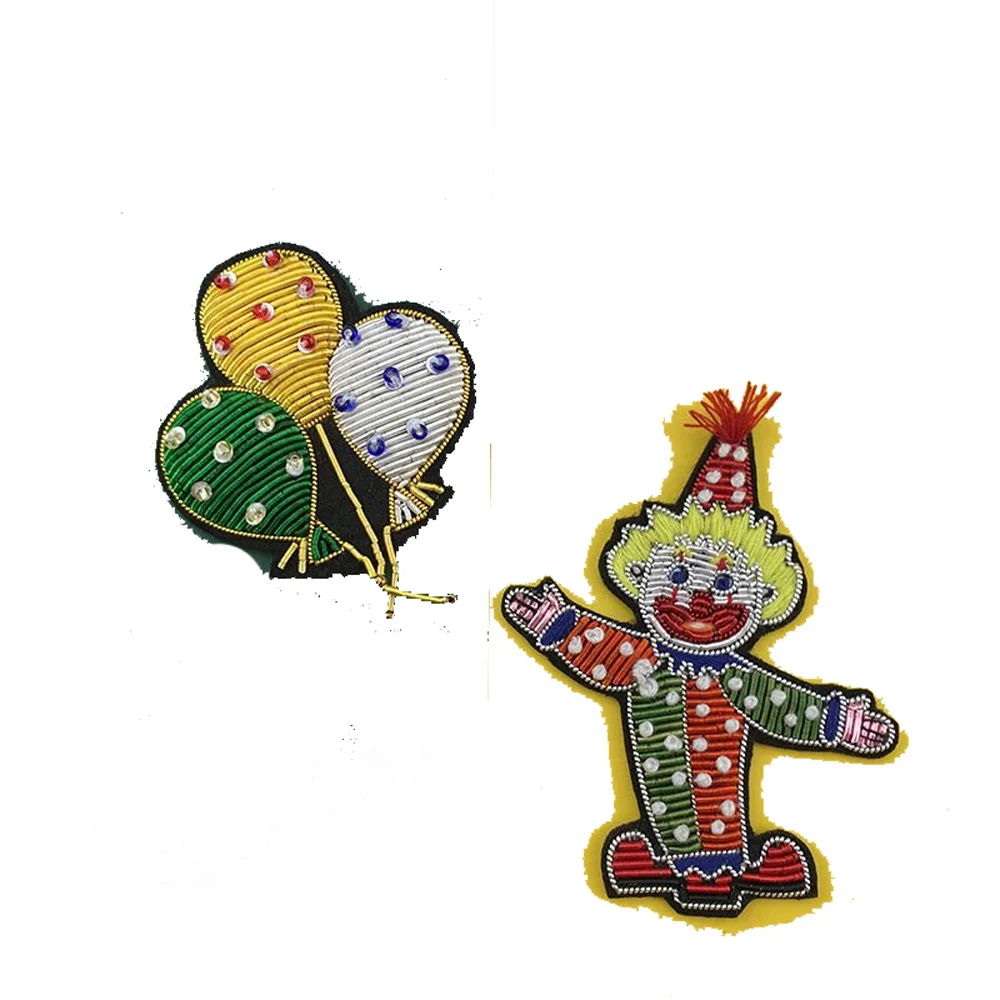Custom Design High Quality Bullion Wire fish tales Brooches Solid Color Embroidery Bullion Wire Brooches