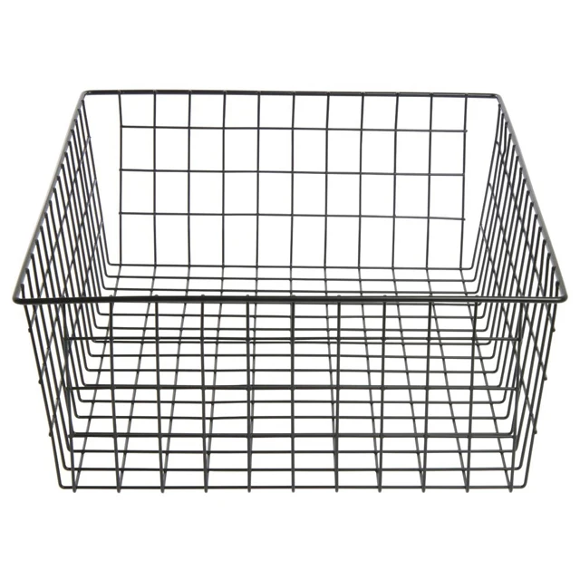 Metal Handmade Basket Black Powder Coated Wholesale Iron Basket Three Tier Decorative Vintage Iron Wire Basket