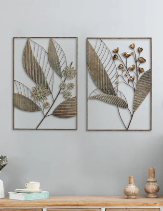 Iron Metal Decoration Items Gold Metal 3d Wall Art Hangings For Living Room Wall Decoration Home Handcrafted Panel Canvas