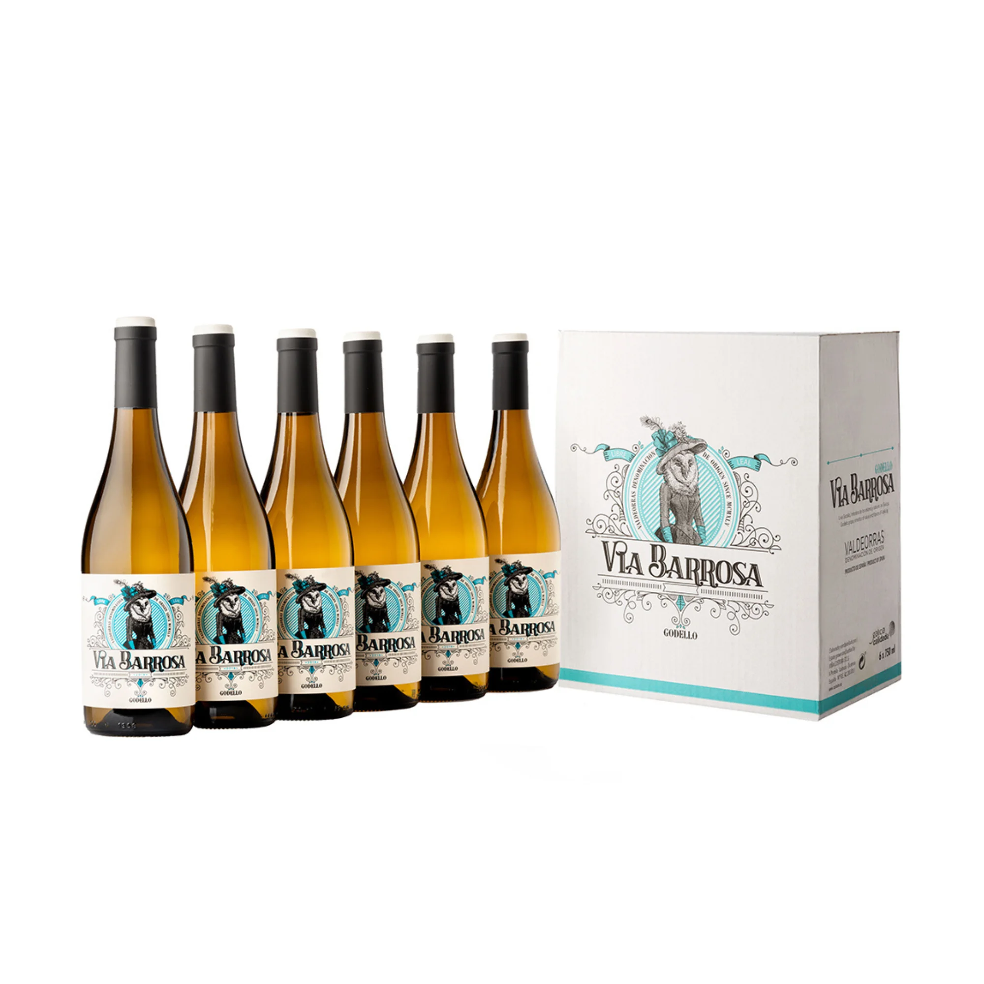 White Wine from Spain | Via Barrosa Godello 2021 | DO Valdeorras | Packaging 750 ml glass bottle | Vina Costeira Brand