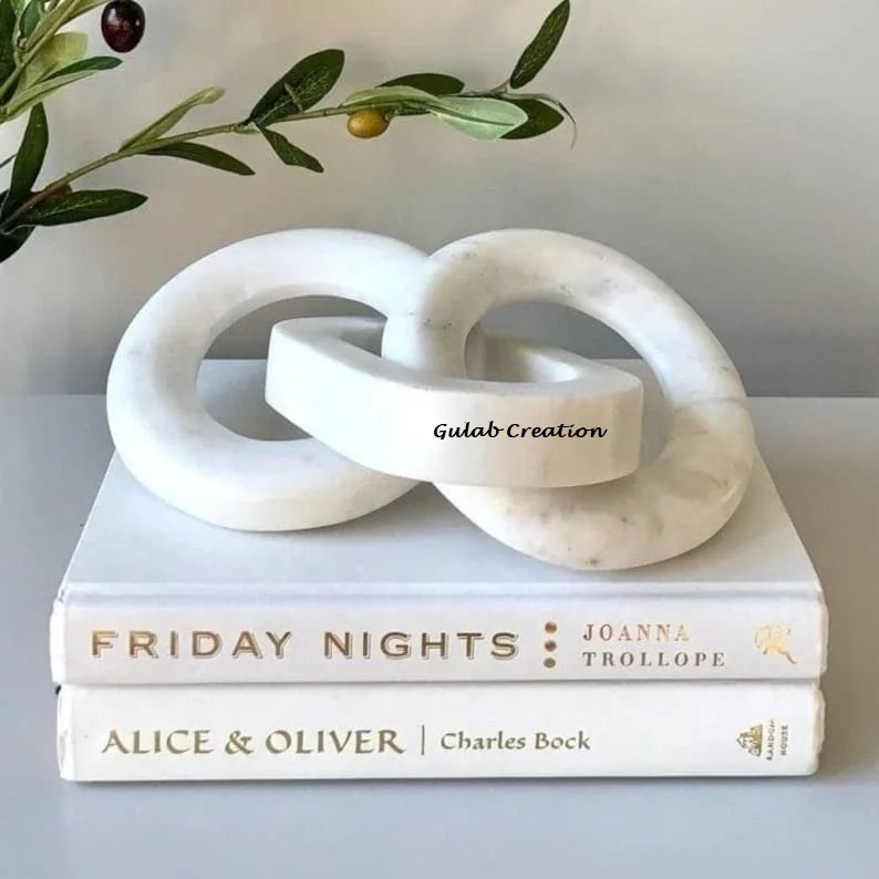 ZAMZAM IMPEX New Arrival Nordic Style Natural White Stone Figurine Chain