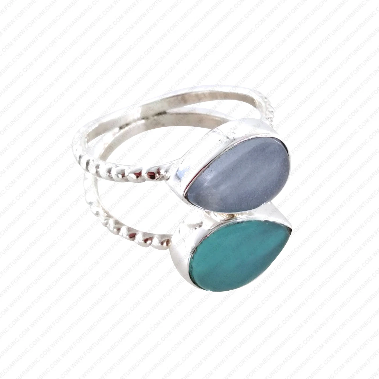 Handmade Solid 925 Sterling Silver Ring Aqua Quartz With Blue Chalcedony Ring For Her New Year Gift Birthday Gift Jewelry.