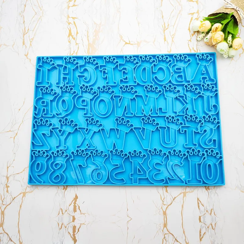 New design DIY Silicone Alphabet uppercase A-Z Letter with Crown Mold , Letter Mold Decoration Silicone Mold Crafts Accessories