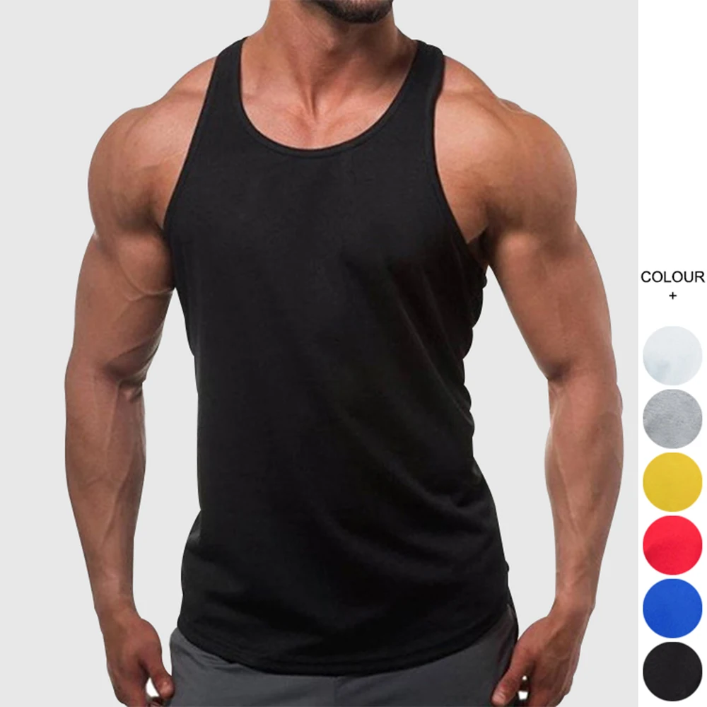 Sports Cotton Boys Muscle Singlet Sleeveless Travel Vest Gym Mens Bodybuilding Fitness Running Custom Logo Vest