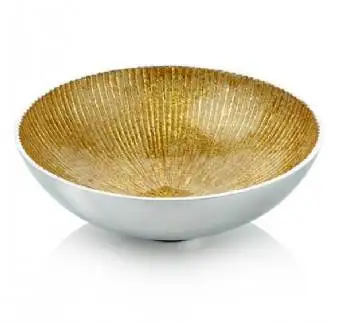 gold leaf glass bowl modern new design decoration fancy luxury decoreration bowls