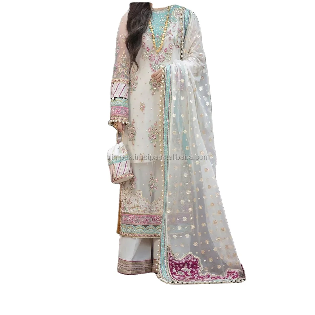 Premium Quality 2022 Latest  Wholesale pakistani embroidered wedding wears customized color size best stitching quality