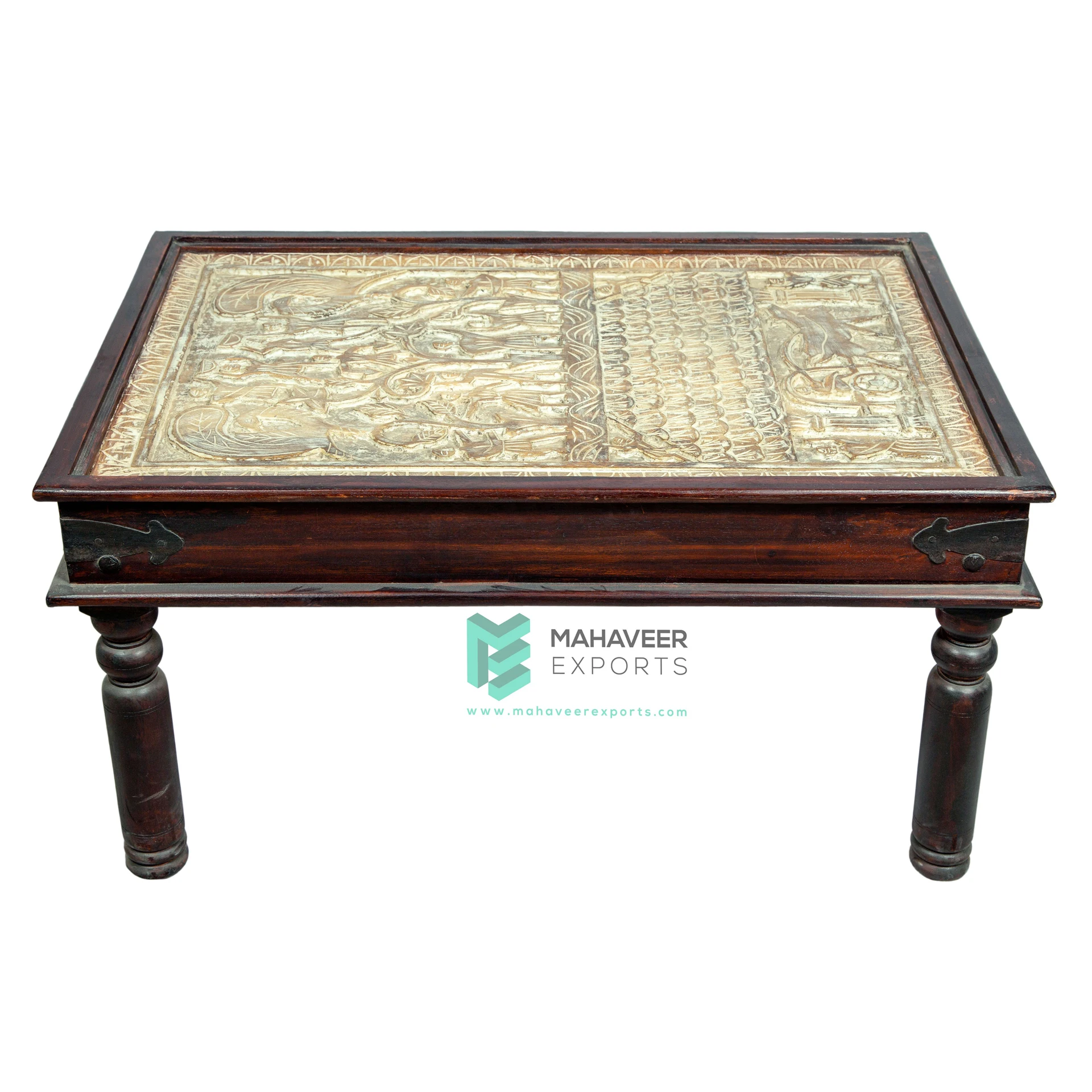 Hot Selling Floral Design Hand Carved Sofa Set (Set Of 4 Pcs) In Distress Finish For Home Living Room Antique Style Furniture