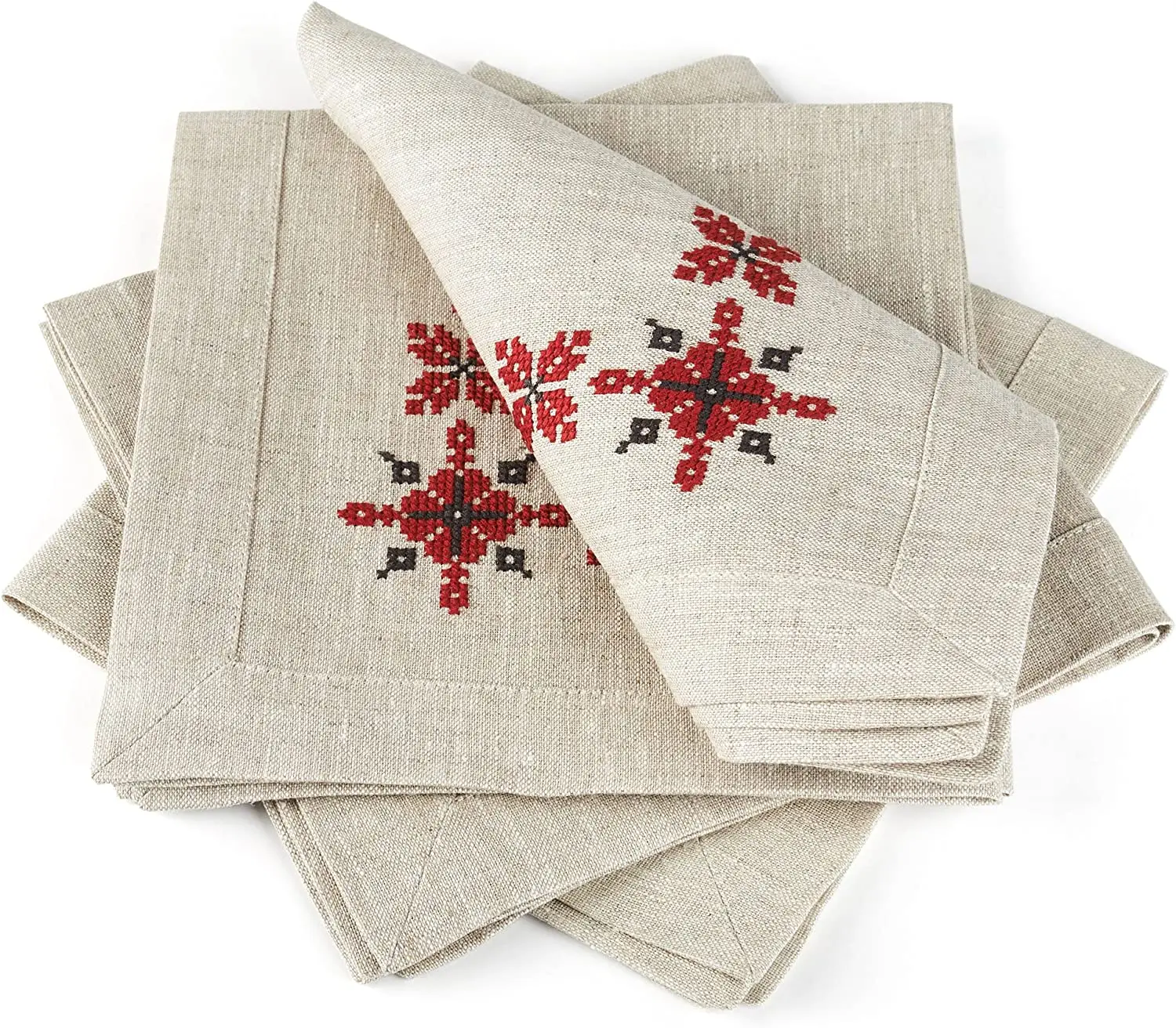 Embroidery Cloth Napkins Dinner Napkins Washable Soft Reusable for Dining Table Wedding Party Family Dinner OEM