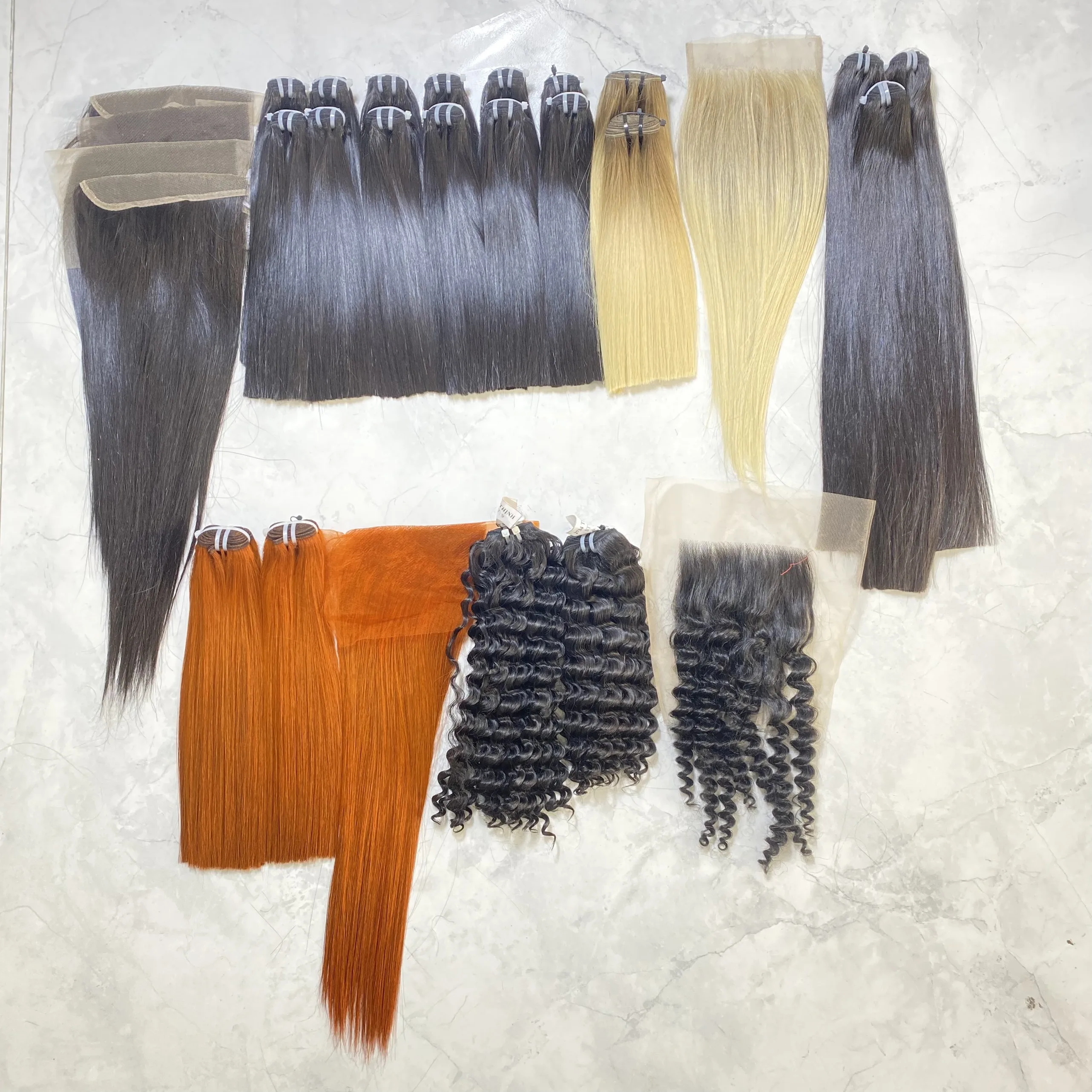 200g Bundle Matching Closure Super Double Drawn Bundle For Wigs Multiple Donor Human Hair Extension