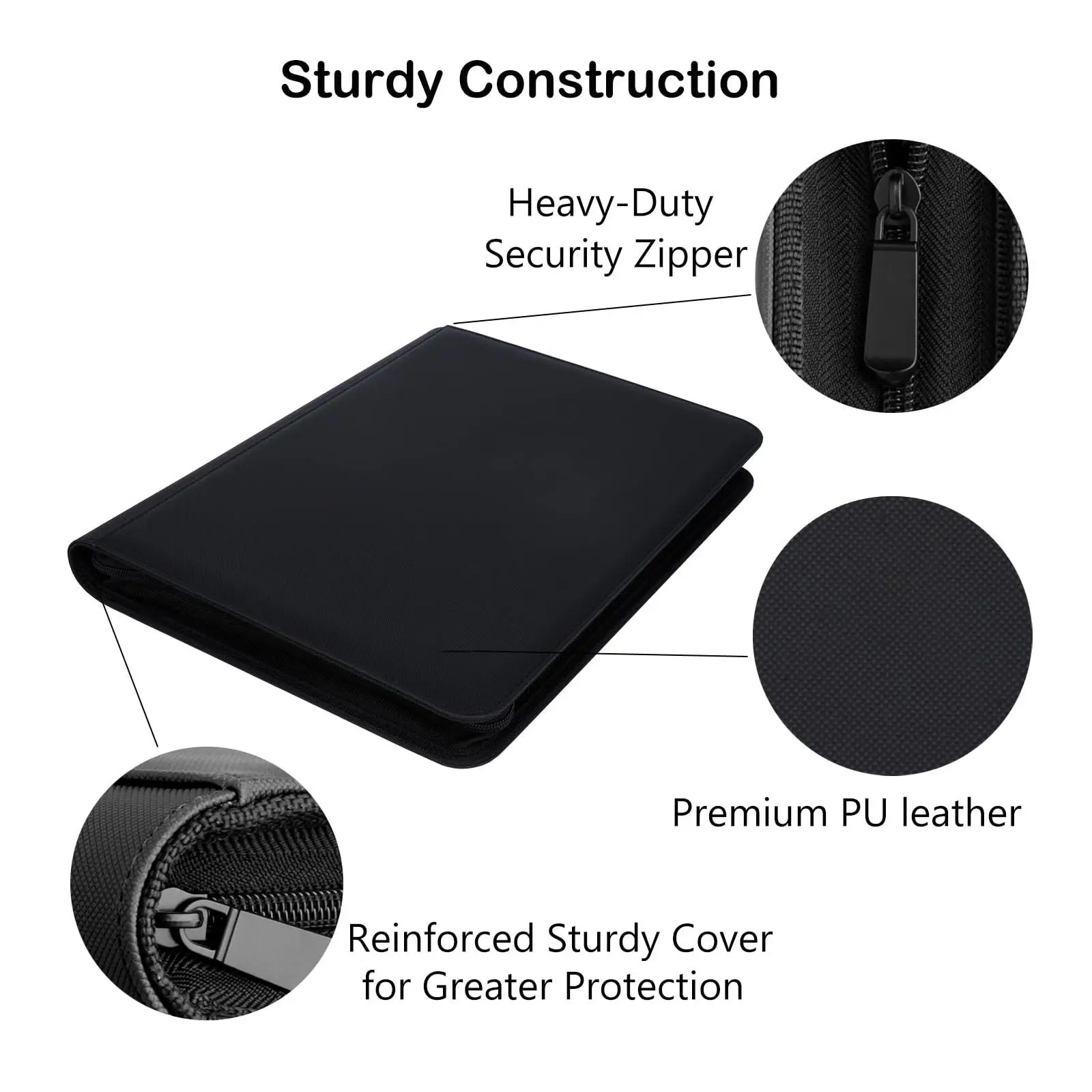 customize trading card binder top loader binder portable PU Leather collection top loader card album trading toploader binder