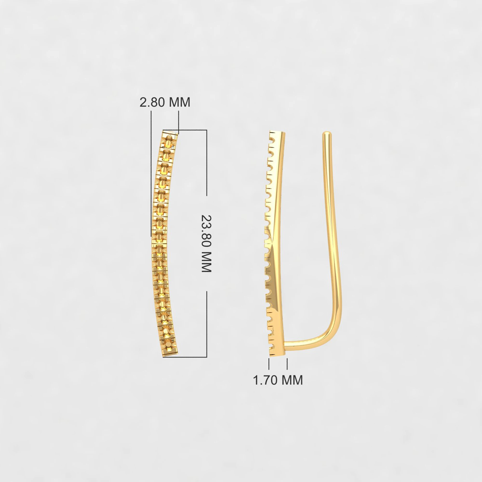 Elegant Statement Natural Round Diamond Crawler Earring For Women 14K Gold Fine Jewelry HI VS-SI Clarity Made In India