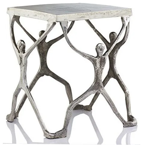 Antique Vintage Style Designer Metal Aluminium Side Coffee Table Luxury Living Room Furniture for Home Hotel & Restaurants