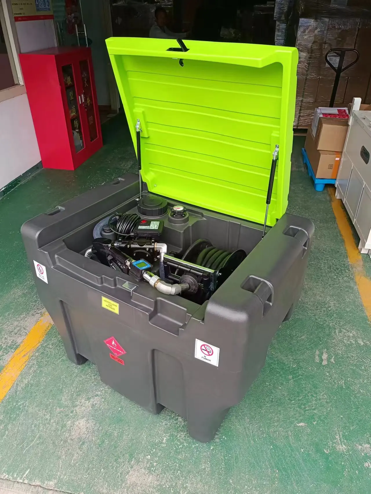 400L 450L Portable Diesel Tank 58 Gallon 10 GPM Flow Rate  Fuel Tank with 12V Electric Transfer Pump Diesel Transfer Tank