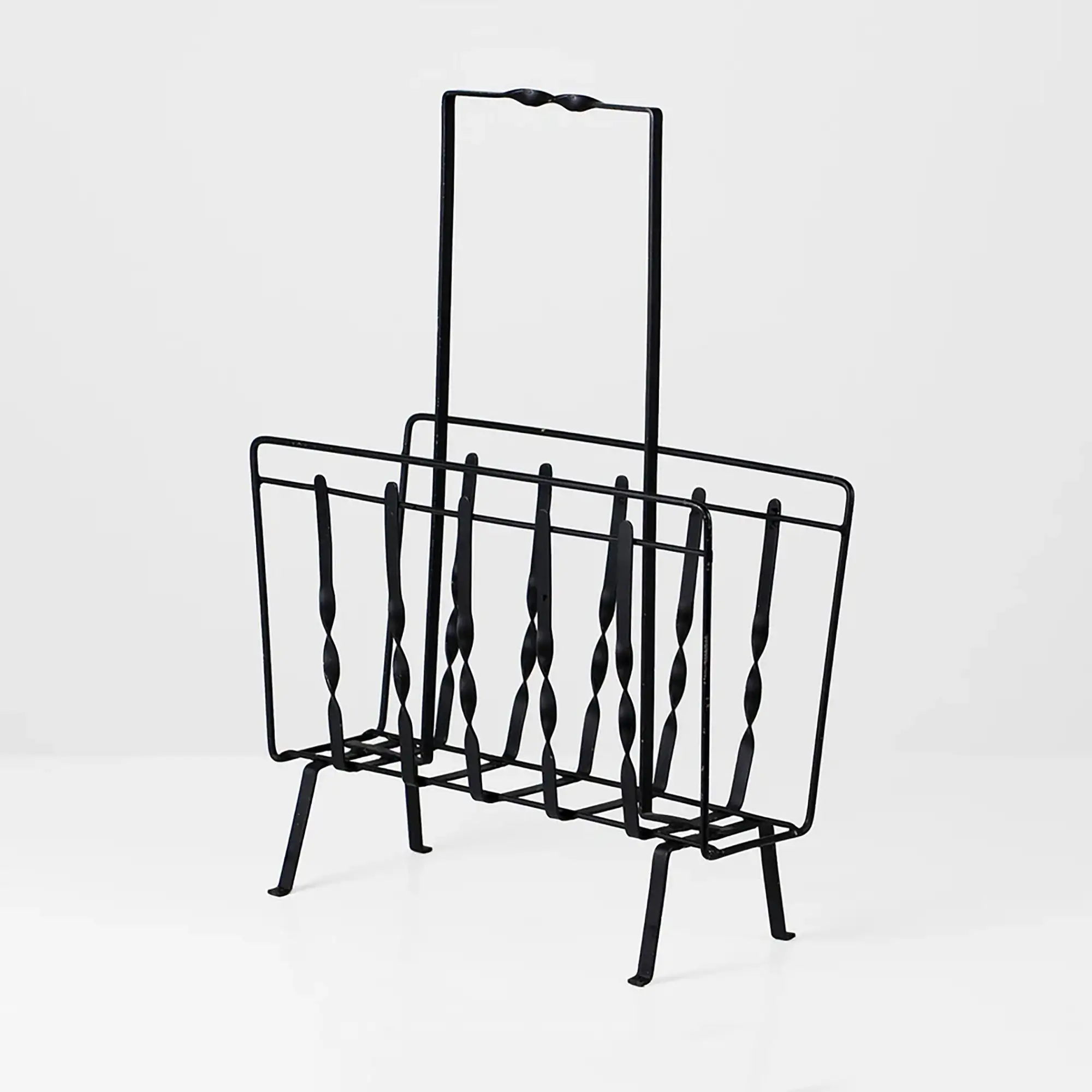Hammered Design Metal Magazine Rack Space-Saving Bookshelf Storage Holders Golden finishing