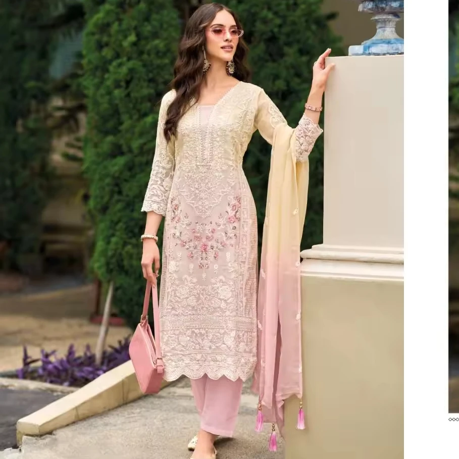 Heavy soft organza Salwar suit with Embroidered work, Pakistani Salwar Kameez Dupatta Dress, Wedding function wear salwar suit.