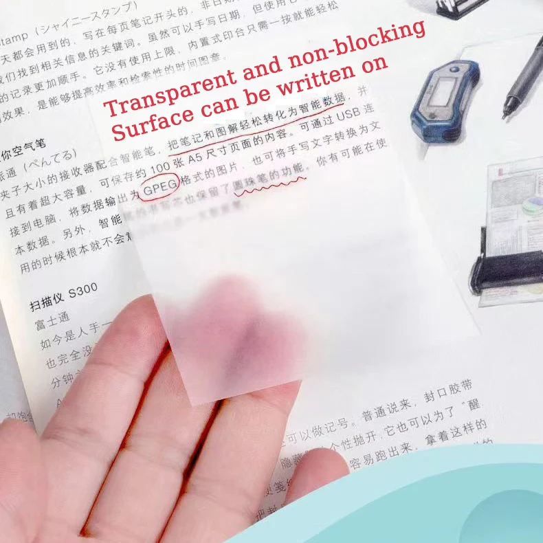 Wholesale Transparent Sticky Notes 3x3 Inch Waterproof Self-Adhesive Translucent Sticky Note Pads For Bible Study
