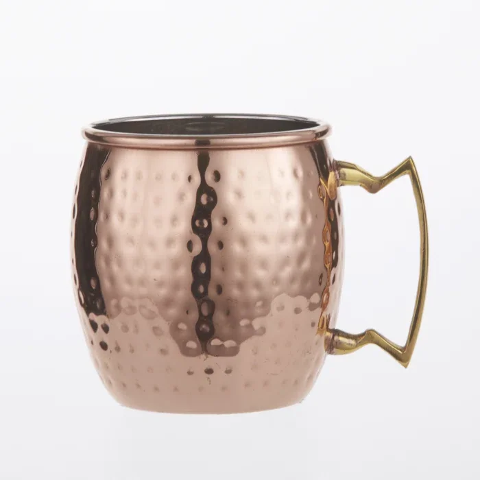 Top Selling Hammered Pattern Copper Drinkware Cylindrical Mugs for Bar and Hotel Drinkware Options from India