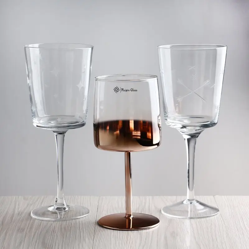 wholesale unique bling personalized glitter goblet custom logo red wine glasses set for wedding crystal