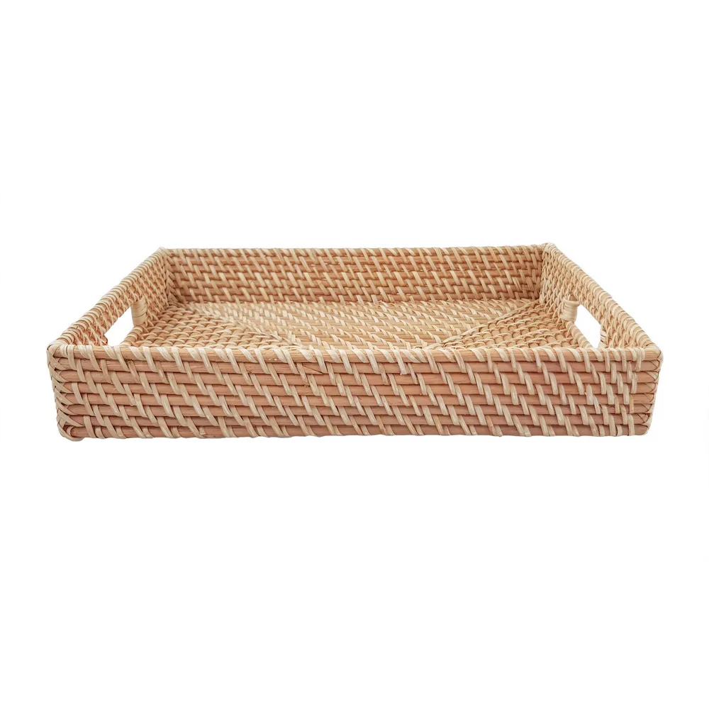 Ceramic Serving Bowl for Fruits or Salads, Bamboo Serving Dish Dinnerware bamboo salad bowl cheap price rattan tray and basket