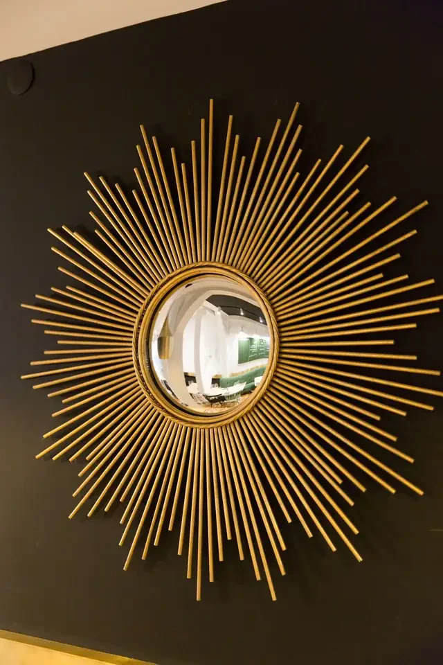 Latest design very beautiful round rose flower art destining handicraft wall decor Modern design round wall mirror