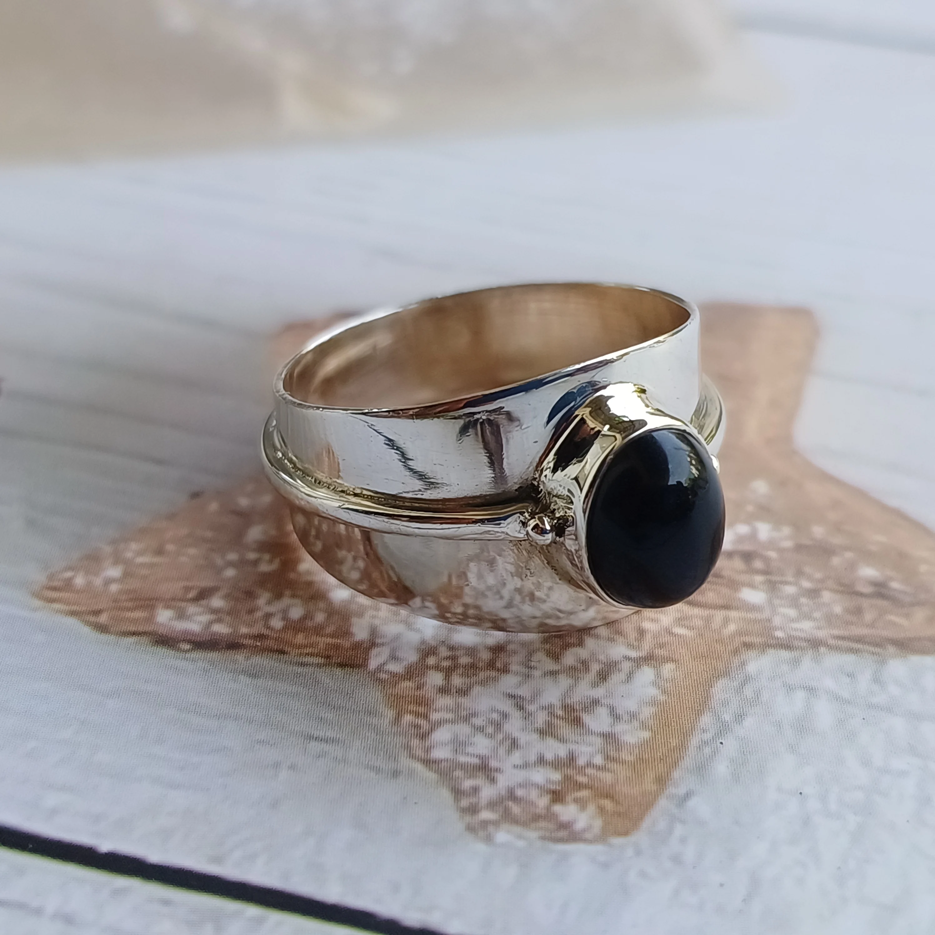 Bulk Wholesale Natural Black Onyx Gemstone 925 Sterling Silver Handmade Ring Fine Rings