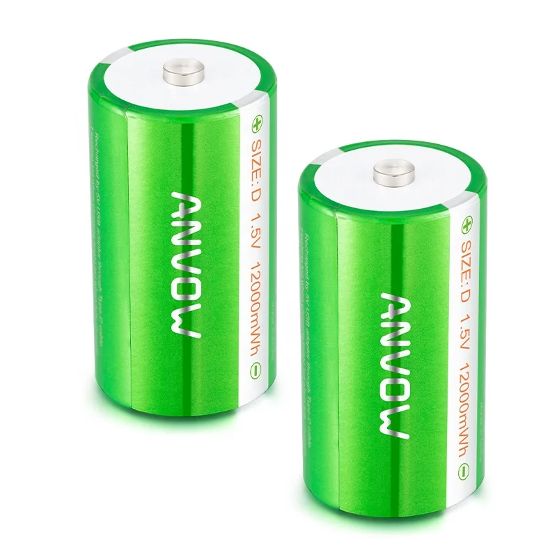 Size D batterie rechargeable USB type C 12000mWh rechargeable battery d size 1.5v lithium ion battery