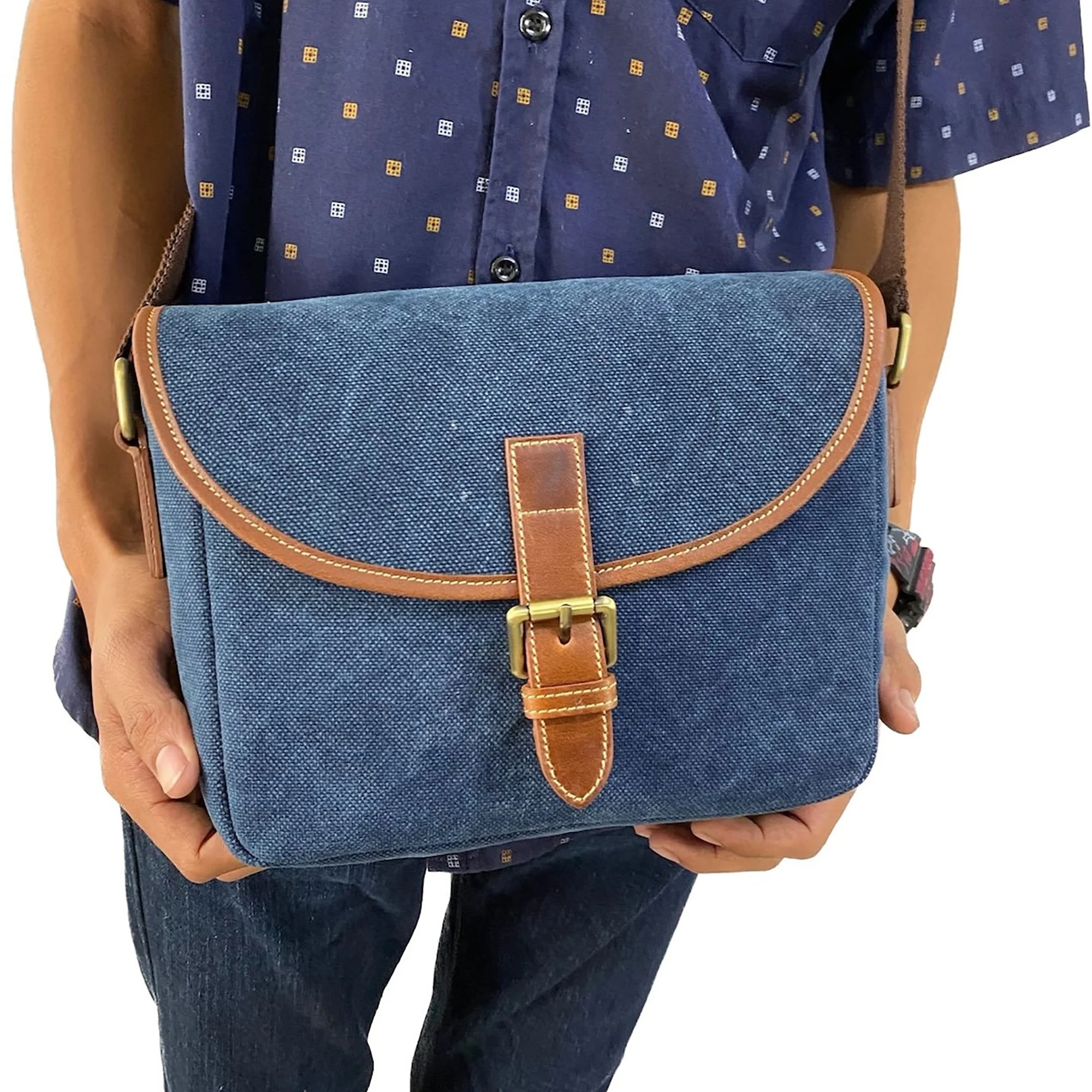 Fashion Stylish Canvas And Leather Camera Bag Classic Cross Strap Eye To Carry Travel Trekking Camera Accessories Shoulder