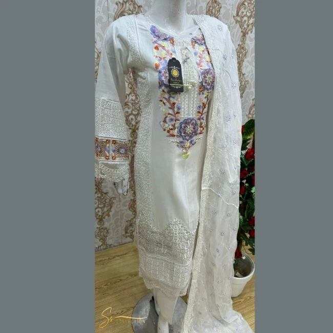 2024 Ssumaira Collection Pakistani Brand Dresses MARIA B Luxury Festive Lawn Latest Collection 03 Piece Unstitched Ladies Suits