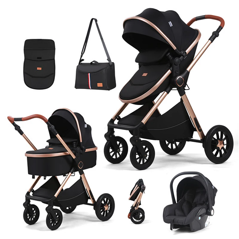 Hot Selling Newborn Baby Pram Stroller Carriage Reversible Handle Baby Stroller 3in1 Stroller For Kids