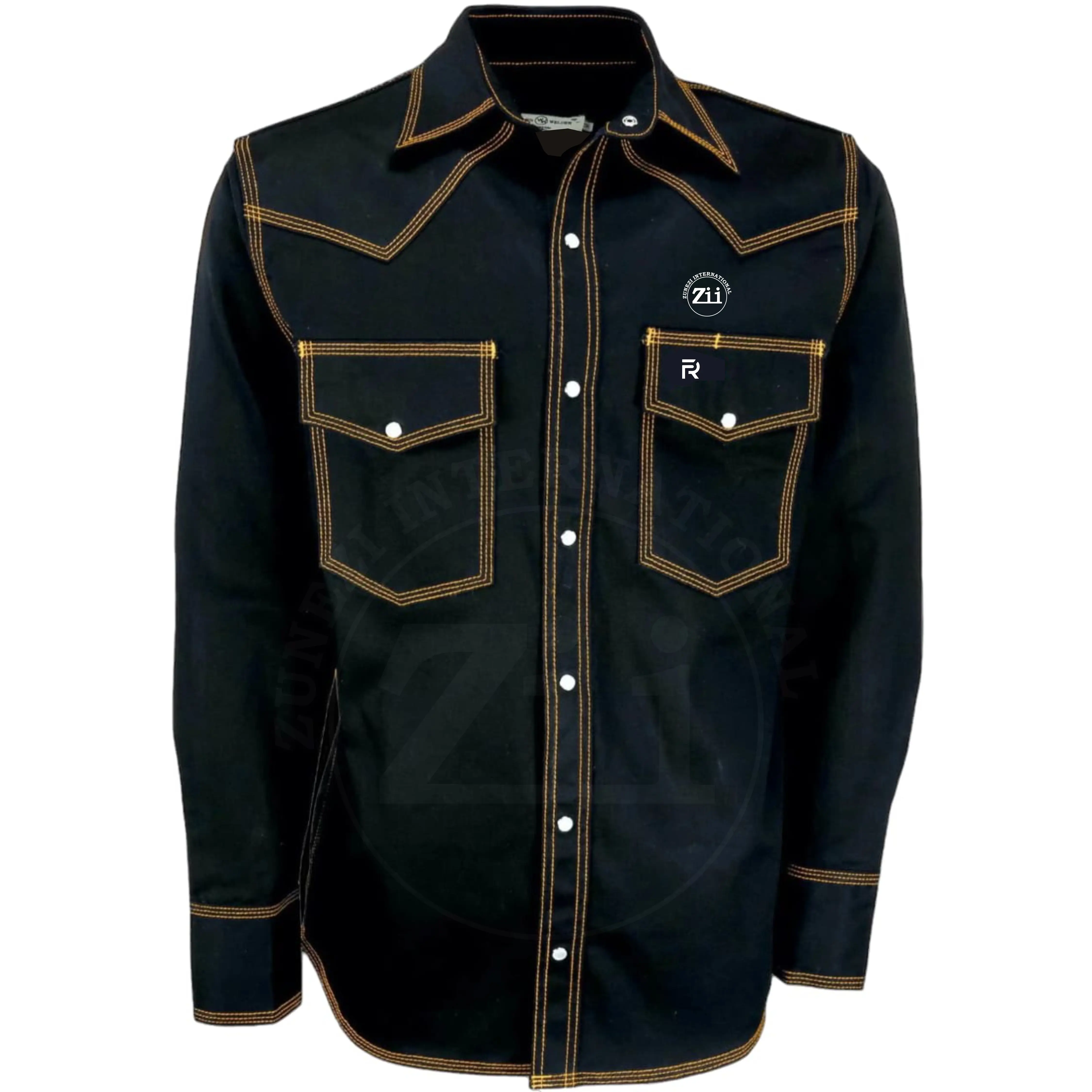 FR Shirts Fire Resistant FR Cotton Work Shirts Mens Flame Resistant Button Down Shirt Mid-Weight Twill FR Welding clothing