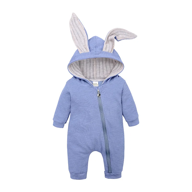 Winter Baby Rompers Newborn Boys Girls Clothes Rabbit Ear Hooded Long Sleeve Jumpsuit Infant Costume Fleece Thick Romper pajamas
