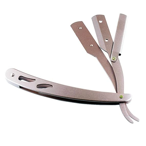 Professional Stainless Steel Straight Edge Razor Folding Hair Cut Barber Tool Disposable Safety Beard Shaver Face Hair Removal