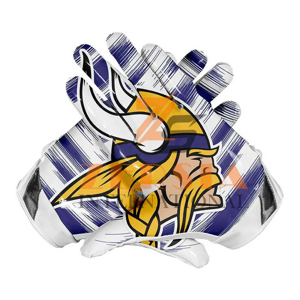 2022 New Arrival Custom Design Grip Football Receiver Gloves Adult Kids Outdoor American Football Gloves Supplier