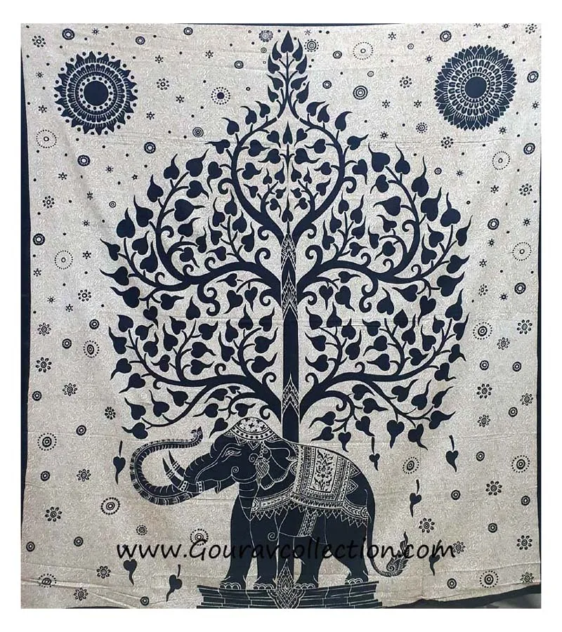 BADAL FRONT ELEPHANT PRINT Tapestry Digital Printed Decorative Wall Hanging Custom Made Wholesale Cotton BedSheet GC-TPDB-169.