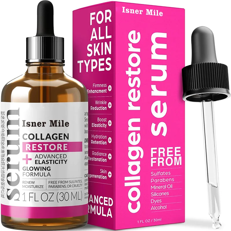 Collagen Booster Serum for Face Anti-Aging Reduces Wrinkles Heals and Repairs Skin Improves Tone and Texture